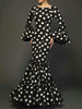 Elegant Ladies Dress Trumpet Sleeves Polka Dot Decoration Cascading Ruffle Hem Sexy Fishtail Ladies Evening Dress