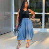 Women Streetwear Fly Denim Calf-Length Pants Autumn Loose Safari Style Cargo Harem Hip Hop Jeans