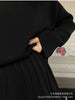 Autumn Solid Color O-neck Sweater Dress Sets Women's Clothing Long Sleeves Fishion Style Loose Knitted Short Skirt Set