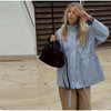 Drawstring Waist Button Women Cargo Jacket Long Sleeve Pockets Spring Casual Female Coat Street Commute Lady Outwear Tops