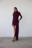 Irregular Draped Ruched Sexy Mini Dress Women Gown Elegant Turtleneck Long Sleeve High Waist Pleated Club Party Dress