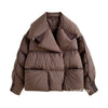 Lagabogy Winter Puffer Jacket Women Short 90% White Duck Down Coat Female Streetwear Warm Parkas Removable Sleeves Outwear