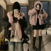 Double Sided Winter Coat Women Clothing Imitation Mink Fur Fur Hooded Cotton Jacket Female Warm Plush Cotton-padded Outerwea