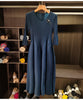 Spring Pleated Women's Bud Dress Round Neck Elegant Mid-Length V Collar Famale Clothing Chic 2DB6618