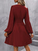 Dresses Woman Clothing V Neck Lantern Sleeve Wrap Mini Dress Ruched Waist Flowy Hem Elegant for Autumn and Party Styles