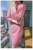 Selling 100% Mink Cashmere Knitted Women's High Neck Pullover Dress Sweater Slim Fit Solid Color Long Women's Dress