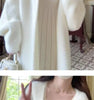 White Gentle Mink Fur Sweater Knitted Cardigan Women's Autumn Winter Loose Versatile mid to long Lazy Milk fufu Jacket