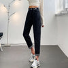 Winter Female High Waist Grunge Thicken Jeans Girls Y2k Clothes Thermal Harem Pants Women Streetwear Black Blue Trousers