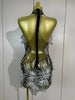 Stock Women Sexy Mesh See Through Pearl Lace Party Mini Dress Celebrate Birthday Photo Shoot Wear Performance Stage Costume
