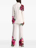 High Street Designer Runway Suit Set Women's Floral Printed Blazer Flare Pants Suit 2pcs