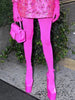 High Street Designer Women's Stretchy Leggings Pants Fluorescent Hot Pink