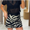 Women Zebra Print 2 Piece Set Round Neck Cropped Jacket Mini Skirt Set All Matching Suit Female Autumn Street Office Outfit