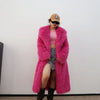 Colorful Fahionable Faux Fur Mongolian Jacket Long Tailored Collar Plush Winter Coat for Women Elegant Loose Fit Outerwear