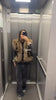Floral Jacquard Faux Fur Trim Jacket Women V Neck Single Button Long Furry Cuff Cropped Coats Winter Vintage Party Coat