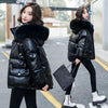 Winter Warm Duck Down Jacket Women's Clothes Glossy Fur collar Thicken Parka Short Down Coat Female
