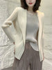Korean Lady Long Sleeve Suit Outwear Femme Pleats Please Blazer Top Coat Autumn Women Advanced Leisure Jacket