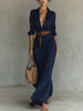 Sexy Single-breasted V-neck Long-sleeved Dress For Women Elegant Spring Autumn Solid Color Irregular Belt Dresses Female