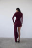 Irregular Draped Ruched Sexy Mini Dress Women Gown Elegant Turtleneck Long Sleeve High Waist Pleated Club Party Dress