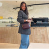 Chic Plaid Women's Blazer Jacket Stand Collar Full Sleeve Single Button Female Coats Spring Casual Commute Lady Outwear
