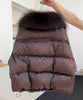 Lagabogy Loose Parkas Outwear Large Real Natural Fur Collar Winter Puffer Jacket Women Thick Warm Duck Down Coat Female