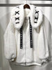 Winter Sweet Cute Kawaii Soft Thick Warm White Faux Fur Coat Women with Bunny Ears Cute Fluffy Jacket Hoodie