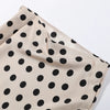 Satin Polka Dots Women's Maxi Dress Suit Ribbon V Neck Full Sleeve Waist Cinching Skirt Sets Evening Party Outfits