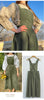 Retro Women's Corduroy Dress Square Neck Casual Medieval Dresses Vestidos Para Mujer