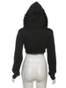 Furry Patchwork Jacket Women Hooded Autumn Zip Short Full Sleeve Simple Wild Gothic Punk Street Club Coat