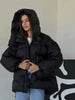 Printed Cotton Padded Coats Women Hooded Waist-Cinching Zipper Quilted Jackets Winter Casual Woman Outerwear
