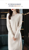Round Neck Cashmere Dress Women's Long Pullover Sweater Autumn Winter Knitted Knee-Length Pure Wool Dress JJ396