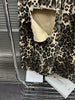 Leopard Ripped Wide Leg Jeans For Women High Waist Patchwork Button Loose Denim Pant Female Clothing