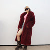 Colorful Fahionable Faux Fur Mongolian Jacket Long Tailored Collar Plush Winter Coat for Women Elegant Loose Fit Outerwear