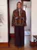 Fleece Women's Jacket Coat Deer Print Half Zip Pullover Jacket Color Block Collar Long Sleeve Cropped Chic Outerwear For Ladies