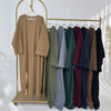 Arabic Women Corduroy Abaya Dress Ramadan Dubai Muslim Modest Cardigan Islamic Autumn Winter Warm Turkey Loose Solid Robe