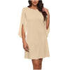 Woman Chiffon Bell Sleeve Shift Dress Woman Round Neck Soft Touch Lightweight Chic Design for Casual Elegance