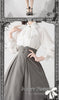 Autumn Winter Clothing Set Ladies Elegant Long Sleeve White Shirt Blouses Retro Vest with Fishbone Skirt Lolita 3 Piece Outfits
