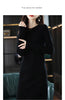 Round Neck Cashmere Dress Women's Long Pullover Sweater Autumn Winter Knitted Knee-Length Pure Wool Dress JJ396