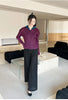 Spring Colorblock Lapel Women's Pleated Short Coat Casual Versatile Single Breasted Jackets 2DB6388