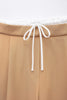 Women Solid Lace Up Side Zipper Straight Pants Vintage High Elastic Waist Female Chic Lady Trousers