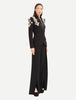 High Street Designer Suit Women Beaded Diamonds Stand Collar Single Button Blazer Wide-leg Pants Set 2PCS