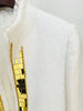 High Street Designer Jacket Women's Metallic Handwork Beaded Tweed Jacket