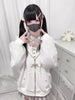 Kawaii Women Coats Jirai Kei Lolita Y2K Cute Japanese Style Jacket Sweet Pearl Rabbit's Ears Bow Hoodies Elegant Casual Top