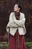 Winter Chinese Style Parkas For Women Bandage Plus Cotton Coats Long Sleeve Loose Pockets Vintage Cotton Parkas