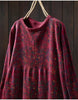 Japanese Vintage Mori Girl Floral Printed Knitted Sweater Pullover Dress Women Autumn O-Neck Long Sleeve Casual Loose Dresses