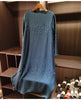 Embossed Pleated Women's Dress Spring Loose Simple Solid Color Long Sleeve Famale Clothing 2DB6616