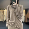 100% Merino Wool Sweater Cardigan Women Korean Coat Solid Color Top Spring/Autumn/Winter Women Hooded Cardigan