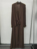 Designer women's clothing hardware buttons on both sides cardigan style twist tie waist dress loose long skirt