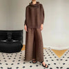 2 Pieces Sets For Women Beading Loose Shirts With Wide Leg Pants Female Elegant Clothing Spring Autumn 2DB2230