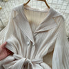 High End Party Ruffles Runway Dresses Women Lantern Sleeve Lace-up Loose Stretch Celebrity Beautiful Long Dress