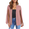 Spring and Autumn Leaderless Design Cape Suit Jacket Office Casual Loose Top Cape Collar Open Sleeve Cape Women's Jacket